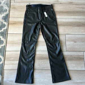 NWT Gap Black Baby Boot Fleece Lined Leather Pants, size: 6/28R